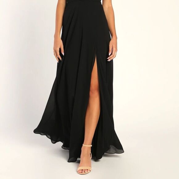 Lulus Momentous Moments Black Lace Backless Maxi Dress Size XS NEW NWT - Picture 9 of 11